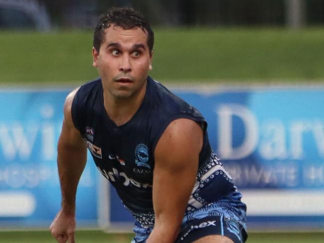 Alongside Darwin Buffaloes big man Ben Archard, Jarrod Stokes was his team’s most consistent performer. Picture: Celina Whan/AFLNTMedia.