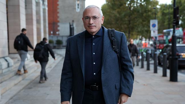 Mikhail Khodorkovsky leaves after giving evidence to a House of Commons foreign affairs committee, in London. Picture: AFP