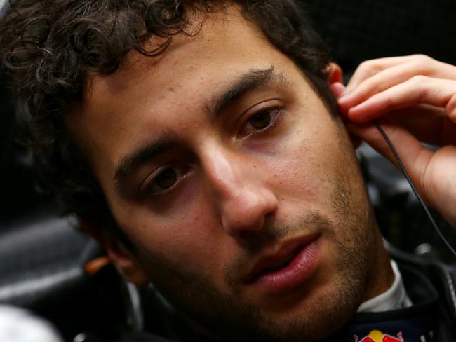 MONTMELO, SPAIN - FEBRUARY 28: Daniel Ricciardo of Australia and Infiniti Red Bull Racing sits in his car in the garage during day three of the final Formula One Winter Testing at Circuit de Catalunya on February 28, 2015 in Montmelo, Spain. (Photo by Dan Istitene/Getty Images)