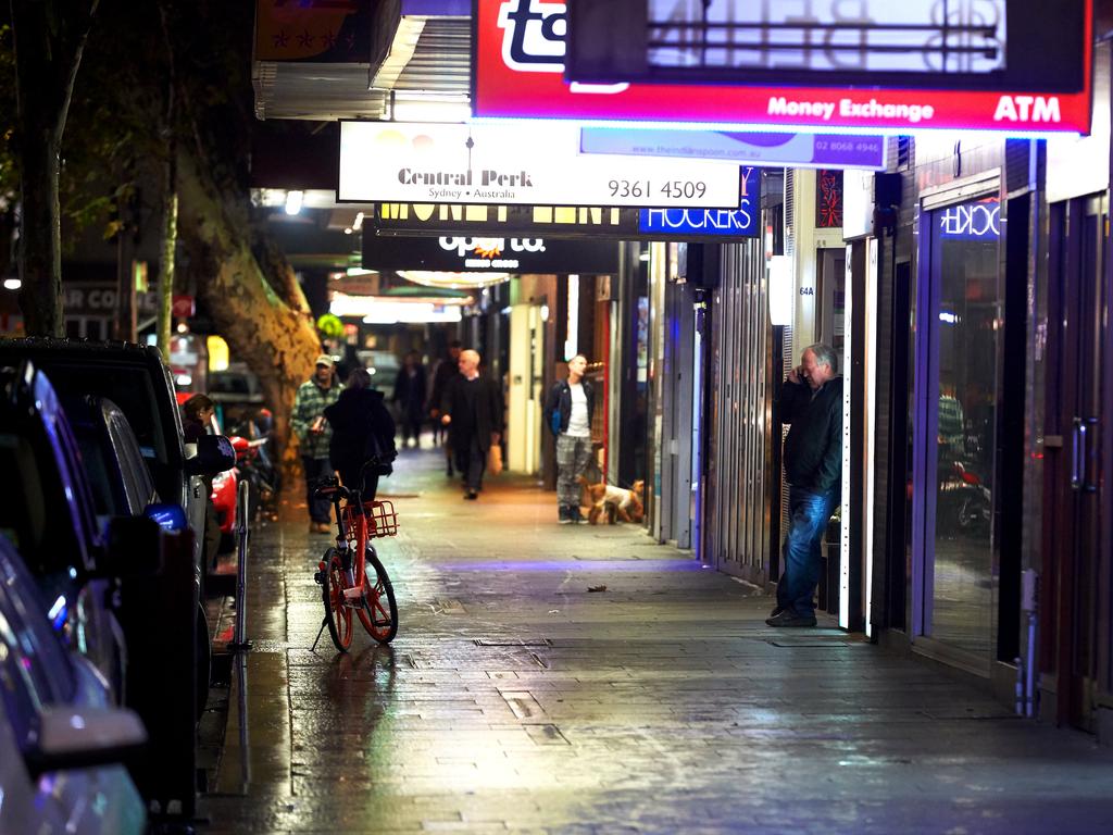 The once bustling streets of Kings Cross have been empty since the laws came into place. Picture: David Swift.