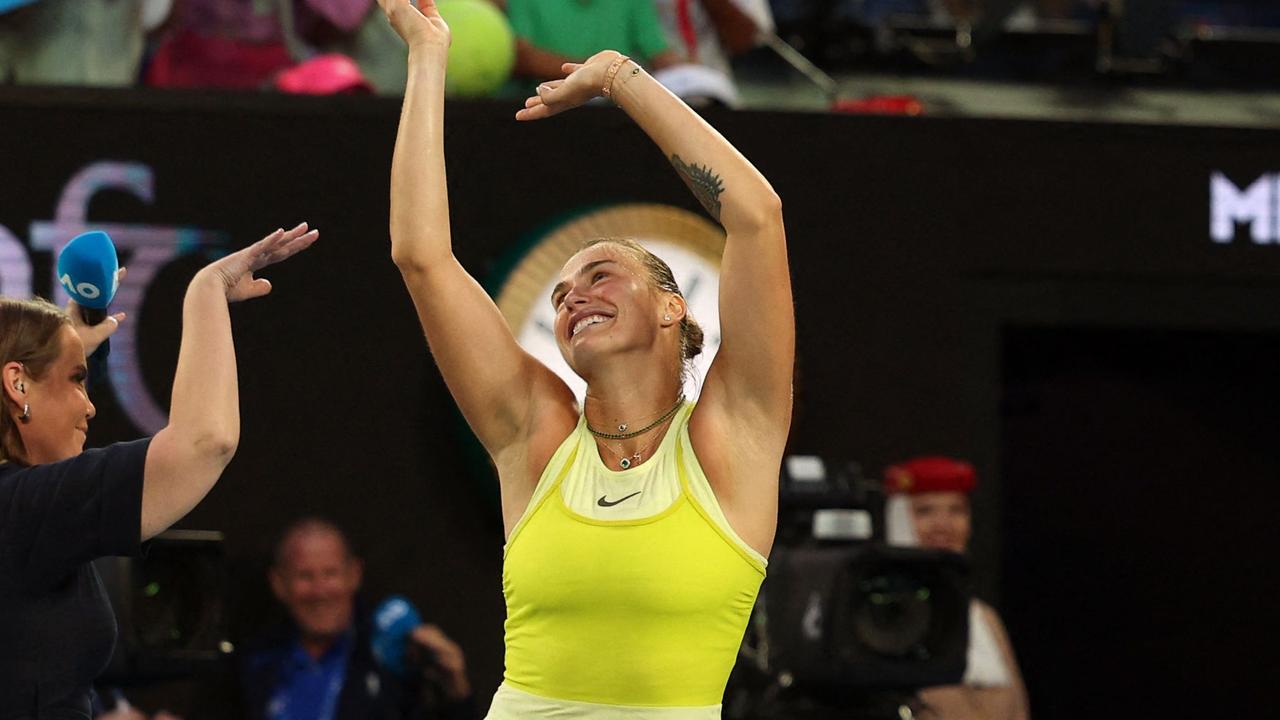 Defending champ has Rod Laver Aryna dancing after opening win