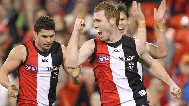 Tom Lynch in action for St Kilda before being traded to Adelaide. Picture: Peter Wallis