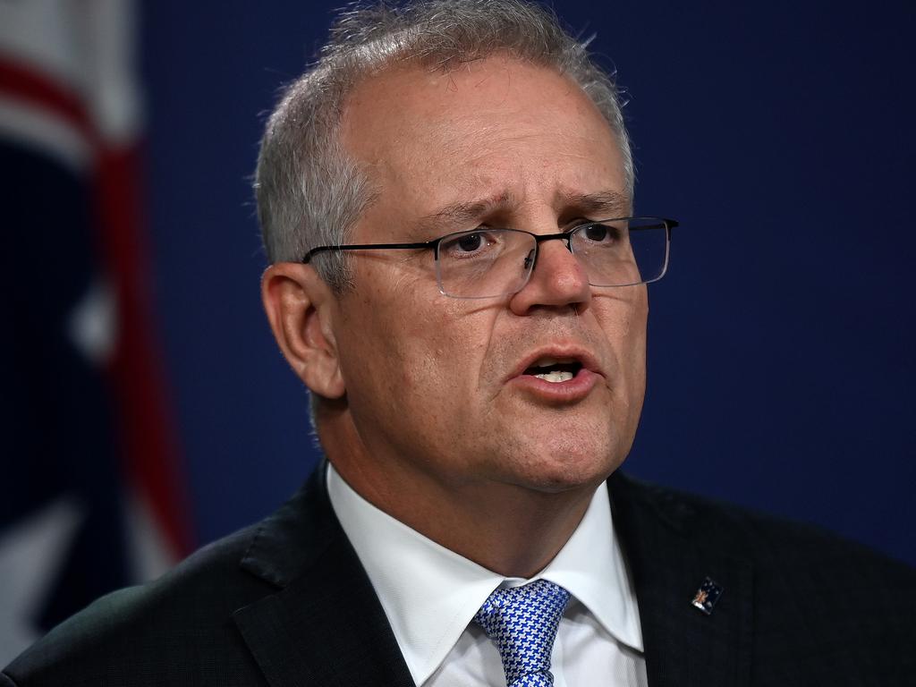 Scott Morrison says the government is not pursuing an elimination strategy. Picture: NCA NewsWire/Bianca De Marchi