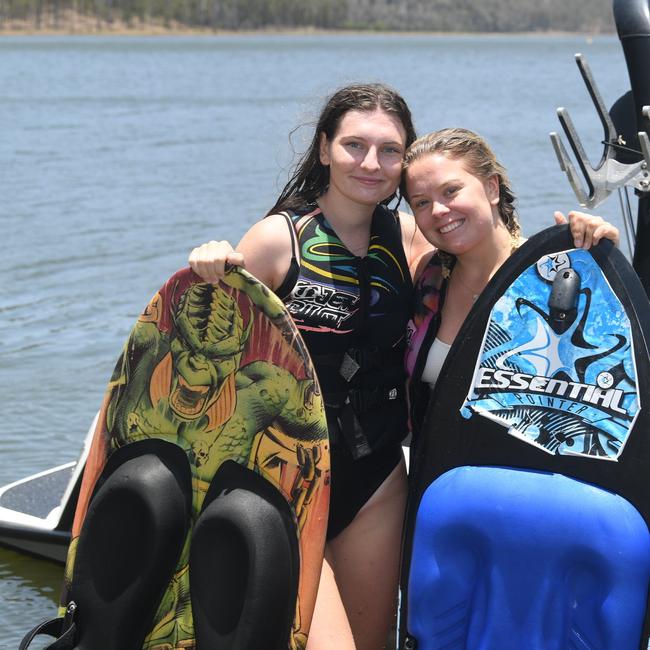 Enjoying a dip at Borumba Dam. – Georgia Pyne and Sasha Blackburn.