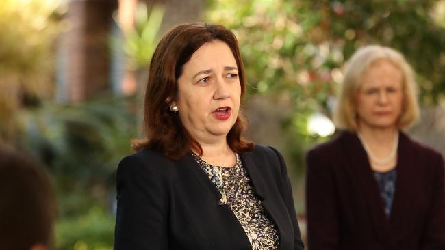 Premier Annastacia Palaszczuk and Chief Health Officer Dr Jeannette Young, Parliament House, Brisbane. Photographer: Liam Kidston