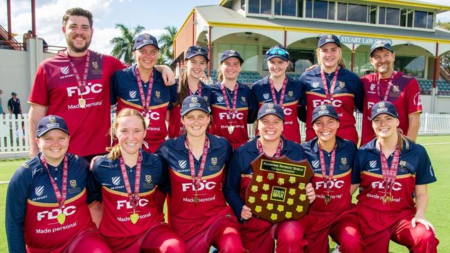 The victorious UQ women. Picture - Facebook/QueenslandPremier Cricket.