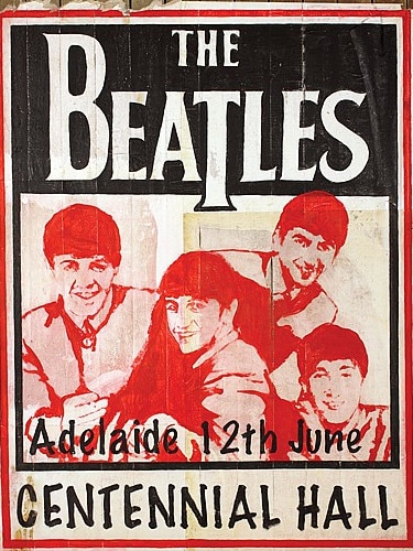 Original poster for the Beatles’ Adelaide concert on the 1964 Australian tour.