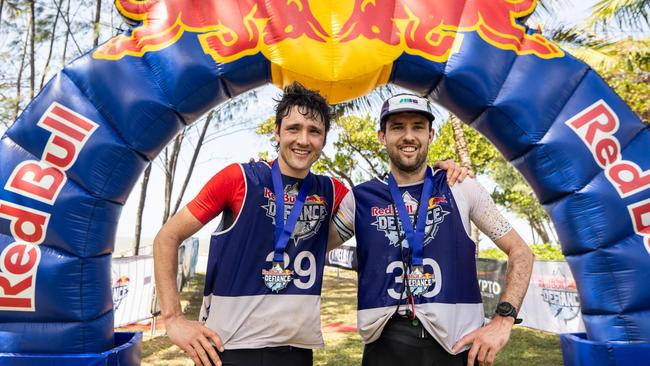 Team Hunt Brothers Racing - Alex and Robbie - after winning the Red Bull Defiance race at MIssion Beach, Queensland. Picture Graeme Murray