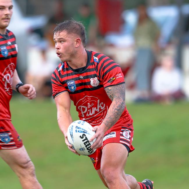 Harvey Whiteley helped set up Byron’s first try. Picture: DC Sports Photography