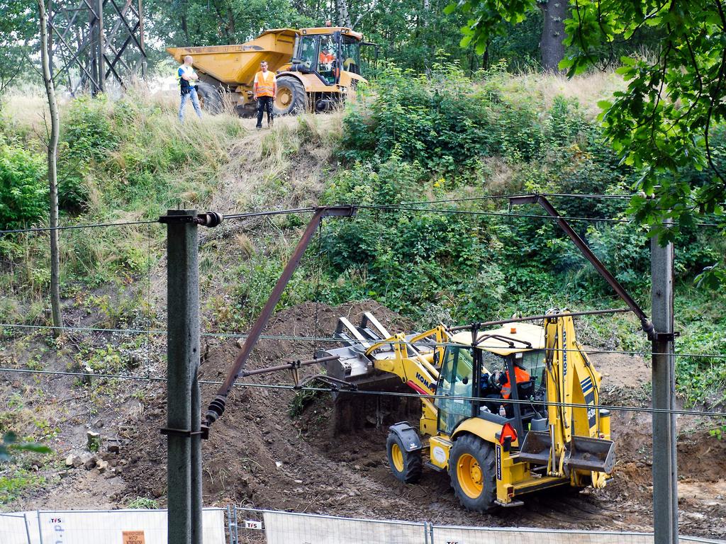 Excavations were carried out in Walbrzych, Poland in 2016 to find the fabled Nazi gold train, which may not even exist. Picture: Natalia Dobryszycka/AFP