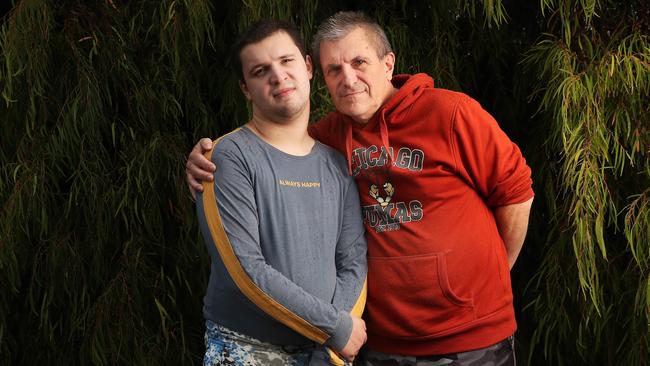 Xavier Jones 18 with father Nigel Jones of Hobart. Picture: Nikki Davis-Jones