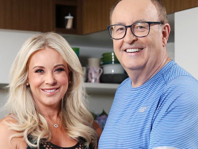 Pictured in Alexandria in Sydney is dietician Susie Burrell and radio and Sky News commentator Chris Smith. Susie is helping Chris lose 12kg with exercise and good diet.Picture: Richard Dobson