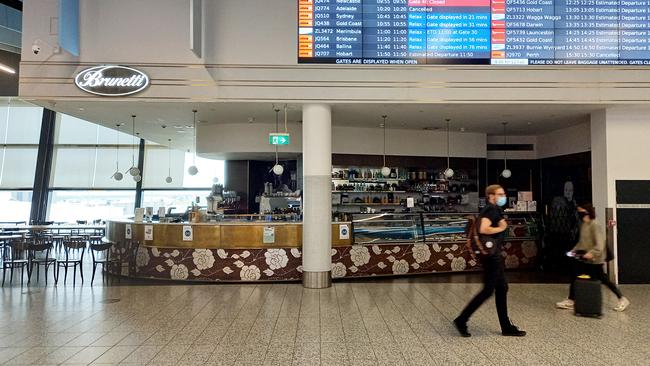 The Brunetti Cafe at Terminal 4 at Melbourne Airport. Picture: Andrew Henshaw