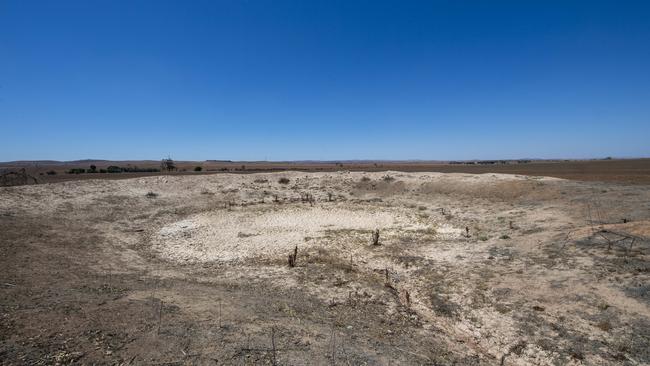 One of thousands of empty dams in South Australia’s Mid North. Picture Mark Brake