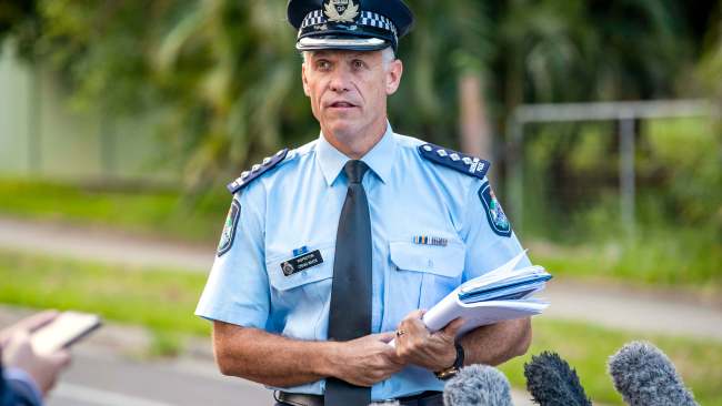 Police Inspector Craig White at River Drive, Caboolture following an accident involving a police vehicle on Saturday, March 12. Picture: Richard Walker
