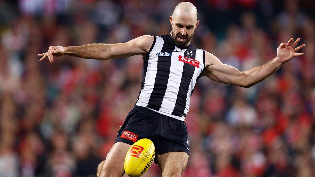 Steele Sidebottom says he’s ‘very excited’ about Collingwood’s position heading into his 17th season. Picture: Michael Willson / Getty Images