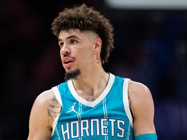 CHARLOTTE, NORTH CAROLINA - DECEMBER 23: LaMelo Ball #1 of the Charlotte Hornets plays against the Houston Rockets during their game at Spectrum Center on December 23, 2024 in Charlotte, North Carolina. NOTE TO USER: User expressly acknowledges and agrees that, by downloading and or using this photograph, User is consenting to the terms and conditions of the Getty Images License Agreement. (Photo by Jacob Kupferman/Getty Images)