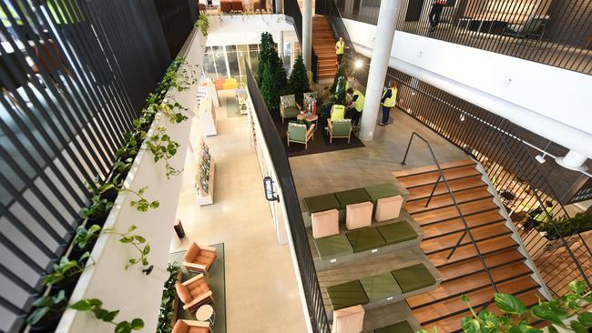 The new Salisbury Community Hub has a spacious, open feel, with a central staircare and atrium leading to its upper stories. Picture: Tricia Watkinson