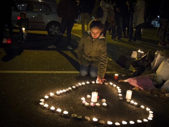 The local community gathered in Maroubra to remember the former bus driver. Picture: Jenny Evans