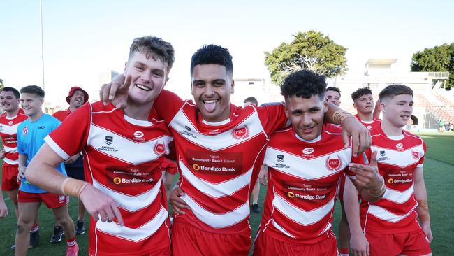 PBC wins, Queensland Schoolboy Phil Hall Cup rugby league grand final between Palm beach Currumbin SHS and St Brendan's College, Redcliffe. Picture: Liam Kidston