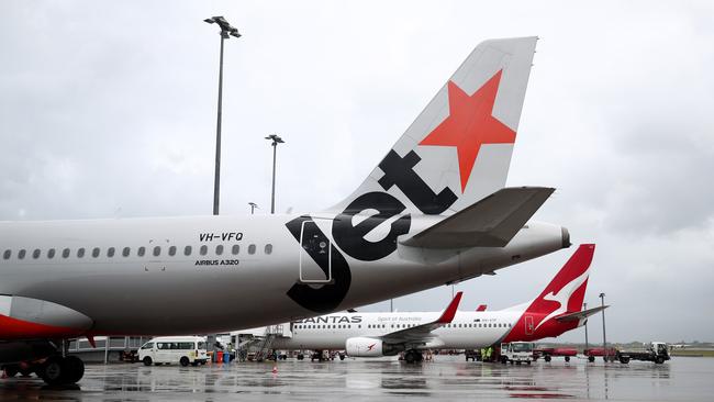 Qantas and Jetstar will both operate Airbus aircraft on domestic flights including A320neos and A220s. Picture: Brendan Radke