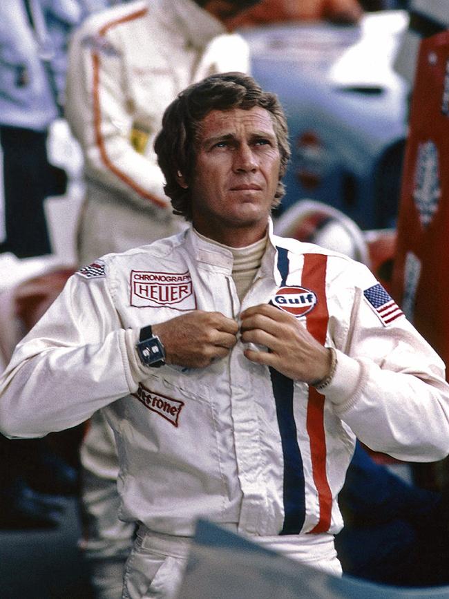 Steve McQueen wears his TAG Heuer in 1971’s <i>Le Mans</i>. Picture: Solar Productions