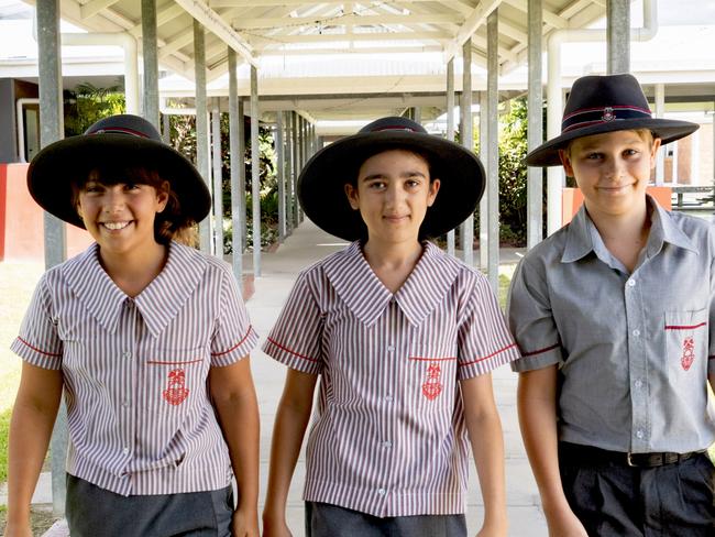 (From left to right) Whitsunday Anglican School students Marley Smith, Ameera Akram and Lachlan Brown. The school performed well in this year's NAPLAN results, taking out first position across Mackay and the Whitsundays for both primary and secondary and placing at the top-end of schools statewide. Picture: Contributed