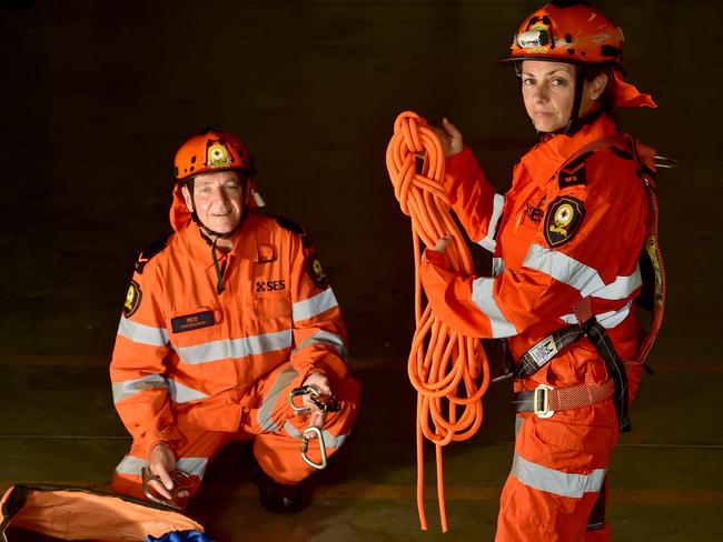 Townsville SES field operators Peter Rice and Annmarie Young are ready to swing into action if there is an emergency situation. Picture: Evan Morgan