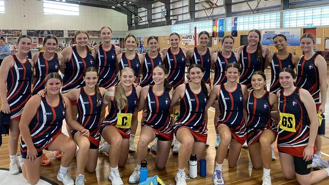 St Patrick's College Mackay senior netball team at the Vicki Wilson Cup regional finals, 2023. Picture: Supplied.