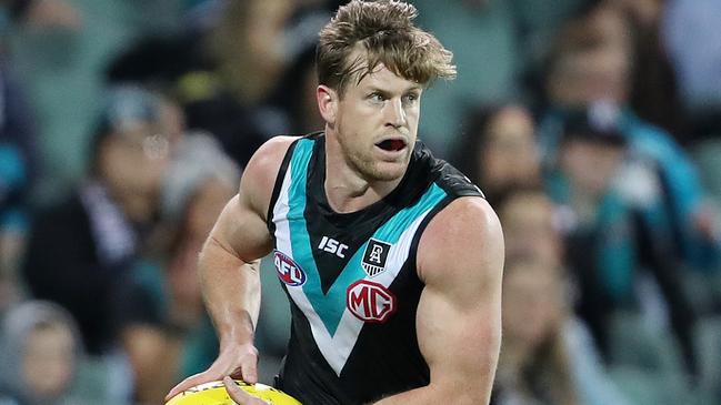 Jonas has thrived as the solo skipper for Port Adelaide. Picture: Sarah Reed