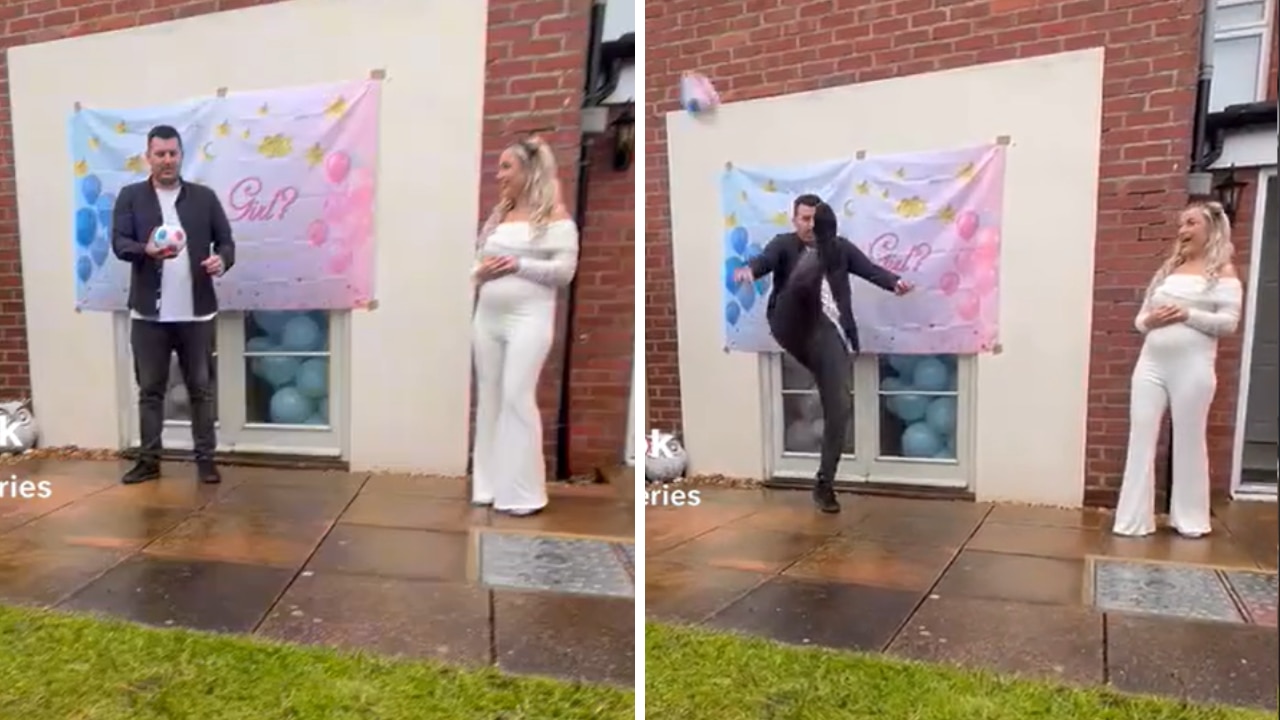 The gender reveal party didn't go to plan. Picture: indyajeffries/TikTok