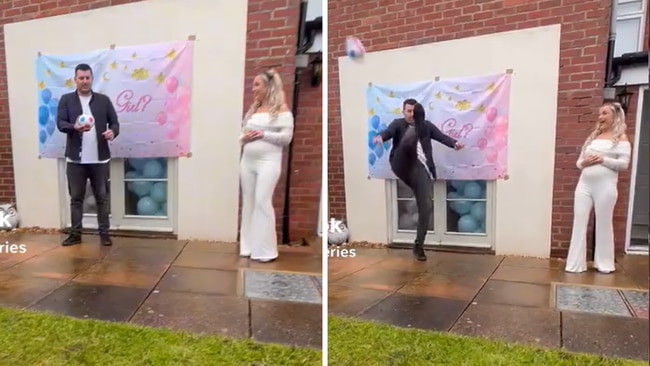 The gender reveal party didn't go to plan. Picture: indyajeffries/TikTok