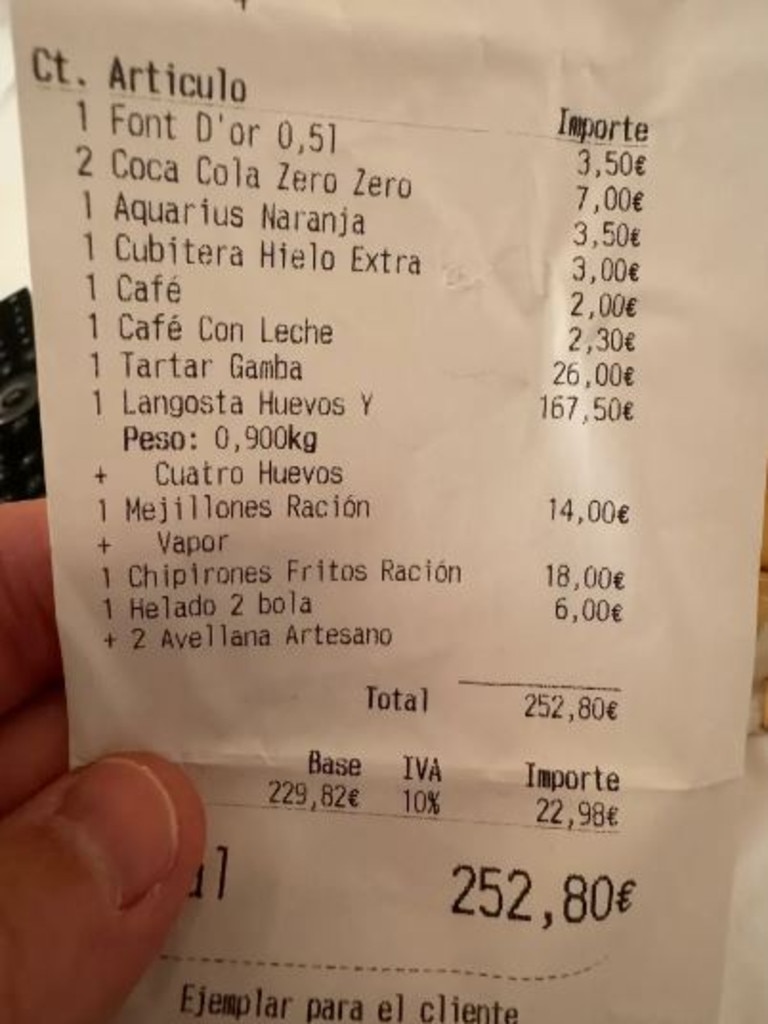 The receipt had an extra charge for an unlikely item.