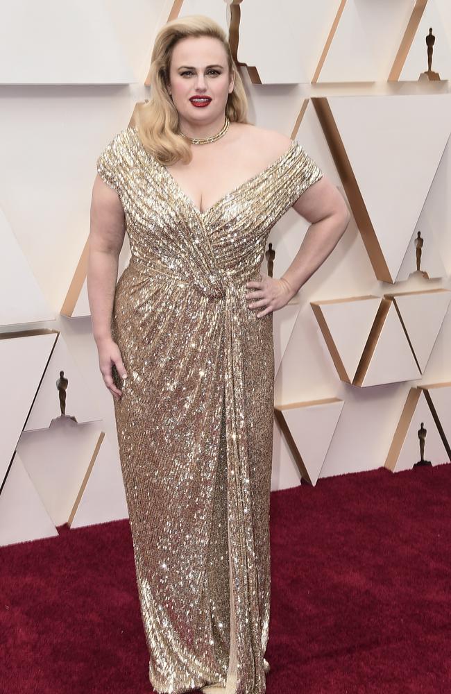 Aussie actress Rebel Wilson, who stars in Jojo Rabbit, on the red carpet. Picture: Jordan Strauss/Invision/AP