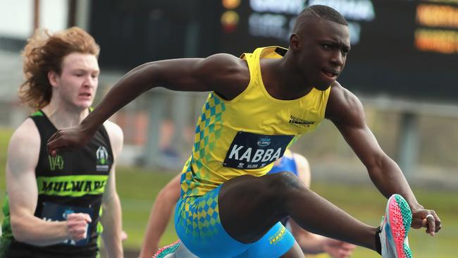 Rashid Kabba of Westfields Sports High School is a rising star of sprint events and hurdles. Pic: Jeremy Ng