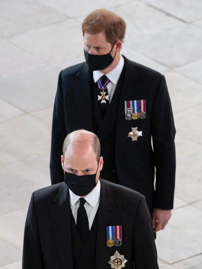 William and Harry spoke after the service. Picture: Getty Images