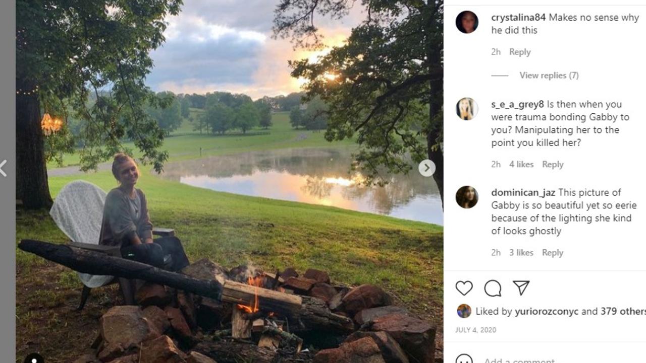 Instagram users claim Gabby looks ‘ghostly’ in this photo posted in July last year on Brian’s Instagram page.