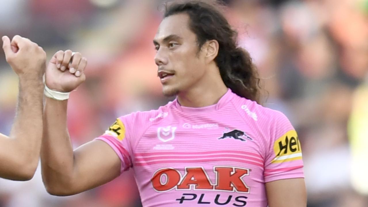 Jarome Luai in action for the Panthers against the Warriors at Magic Round. Credit: NRL Images.