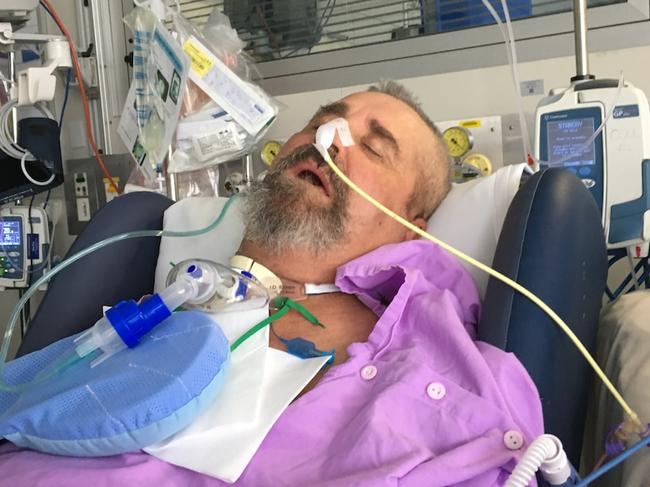 Clayton Skewis waited 12 hours in a rural hospital after having a stroke and his family is calling for CT scanners in regions. PIC: Supplied by Jo Skewis