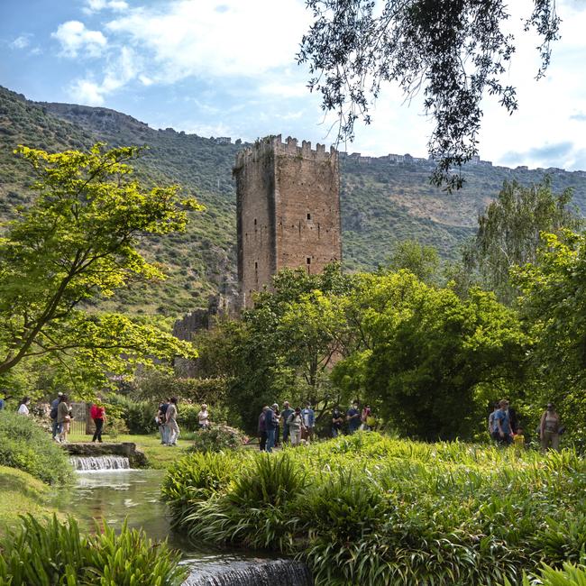 The Gardens of Ninfa. the abandoned town. Cisterna di Latina. Lazio. Italy.