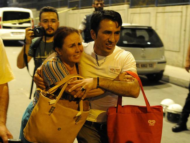 Passengers who survived the suicide bombings cried as they ran from the airport. Picture: Getty Images