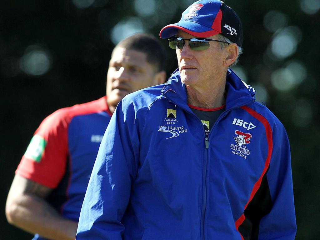 Wayne Bennett during his time at the Knights. Picture: Tony Feder/Getty Images