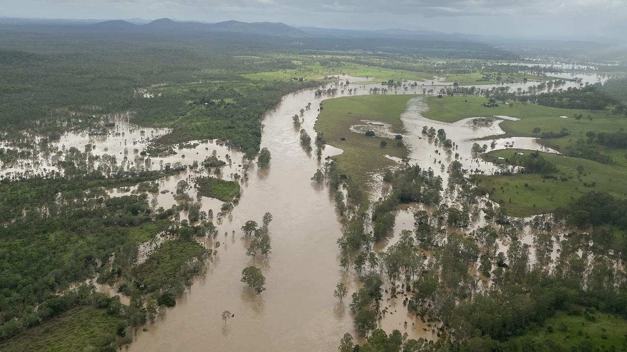 Photos of flooding around Gympie captured by Paul McKeown, chief pilot Wide Bay Air Charter.