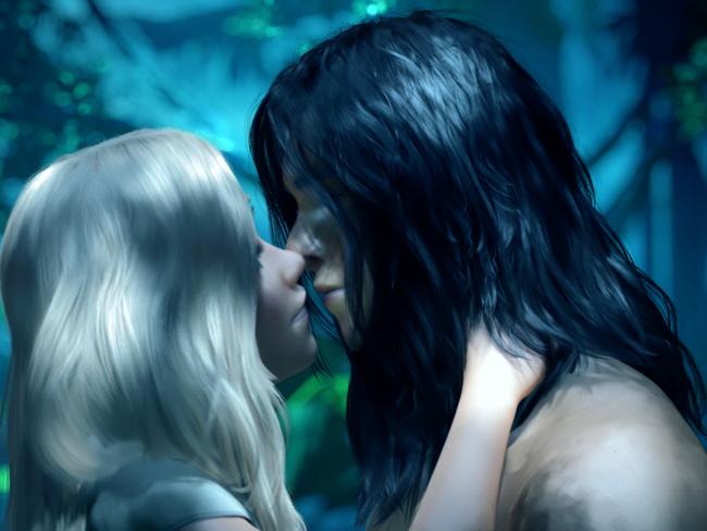 Up close and personal ... romance is in the air in the movie Tarzan.