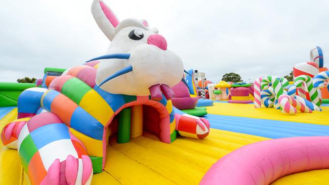 The Big Bounce inflatable park. Picture: AAP/Brenton Edwards