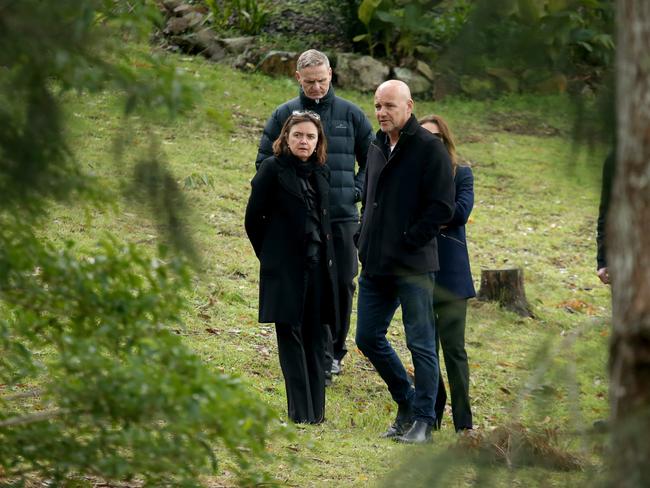 Deputy state coroner Harriet Graham with Detective Chief Inspector Gary Jubelin visit search sites near the town of Kendall for missing William Tyrrell. Picture: Nathan Edwards.