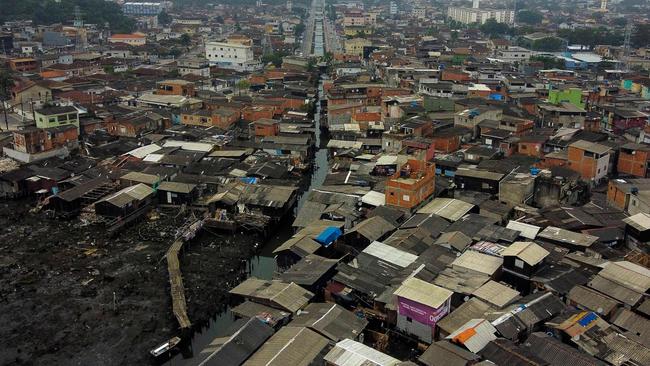 A favela in Santos in Brazil. Picture: AFP