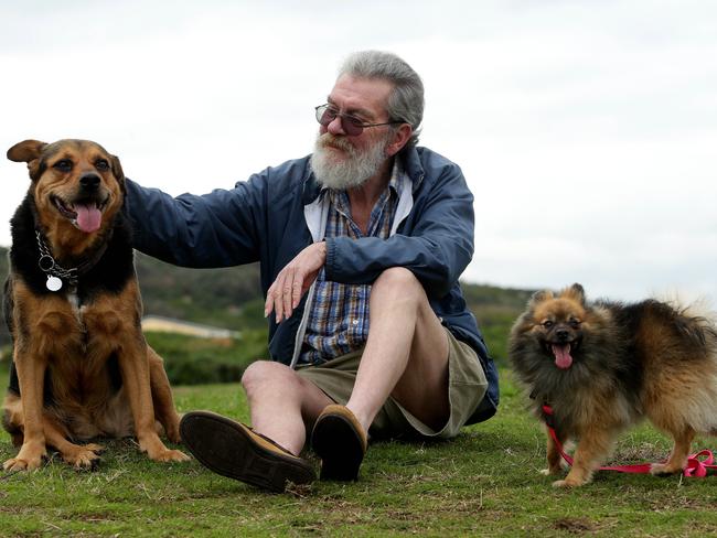 John Brown with his beloved pets, Bella and Ted.