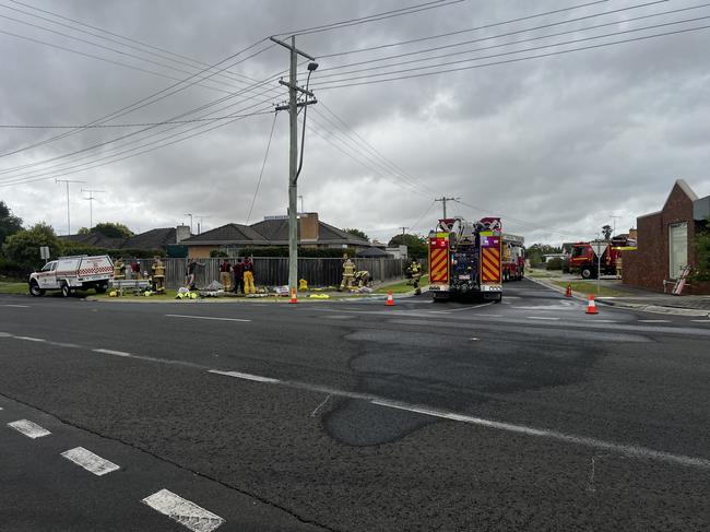 Firefighters remain on scene to assist. Picture: Jack Colantuono