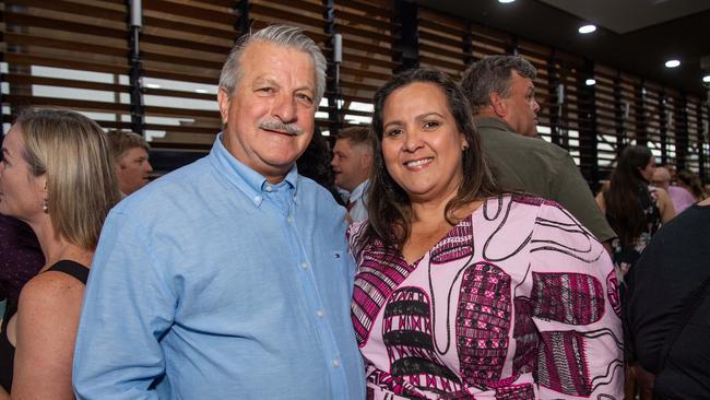Pauline Schober and Heimo Schober at the 2023 NRL NT Frank Johnson / Gaynor Maggs medal night. Picture: Pema Tamang Pakhrin